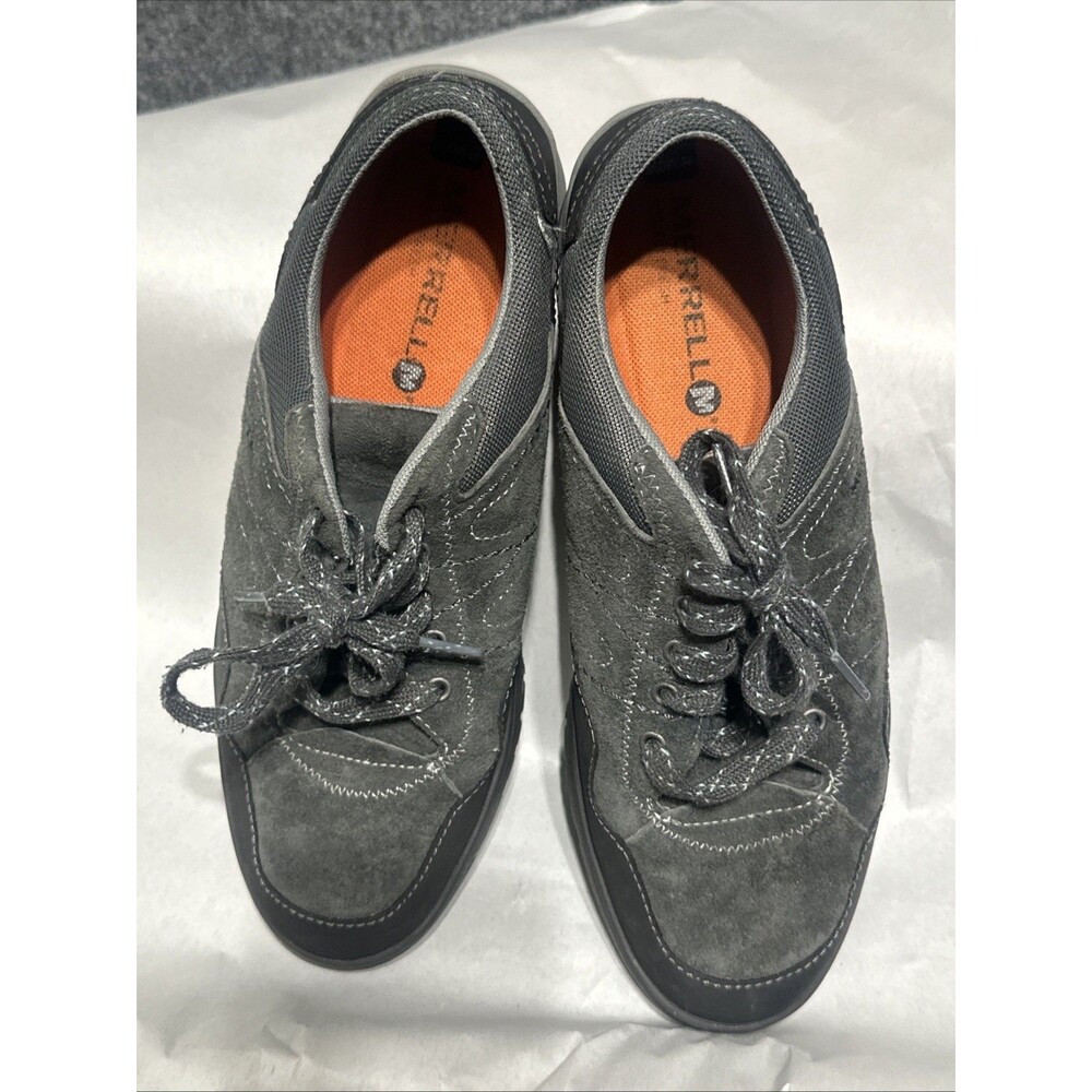 Merrell Womens Shoes Sneakers Hiking Size 9 Gray Granite Lace Up Leather Lace Up - Picture 6 of 13